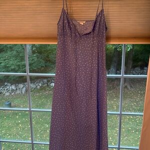 Blue floral print midi dress